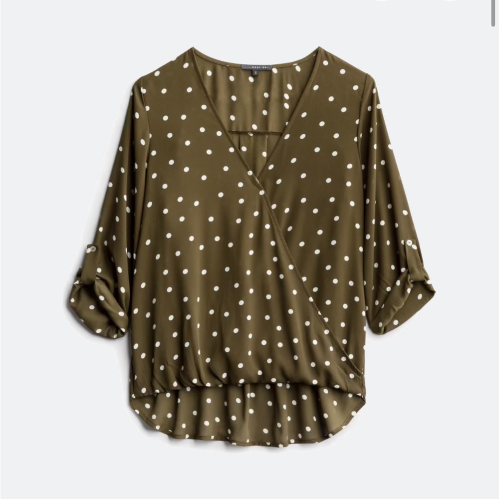 Olive Green 3/4 Sleeve Blouse